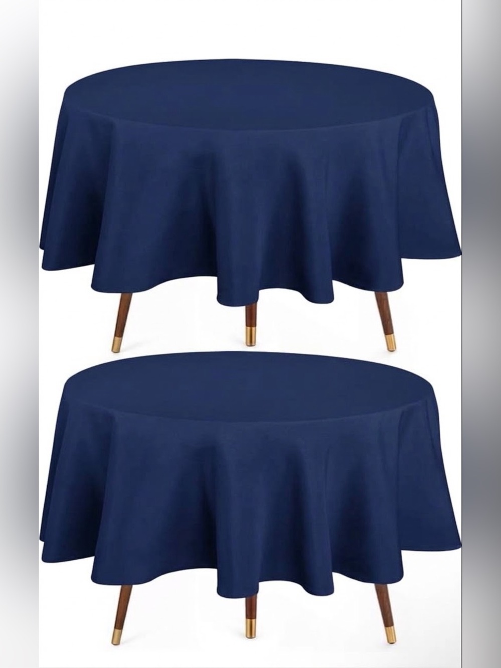 Utopia Kitchen Round Table Cloth 2 Pack [60 Inches, Navy Blue]